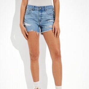 American Eagle Tomgirl Distressed Shorts Button Fly Size 14 Short